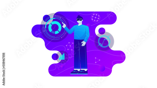gradient flat design of metaverse