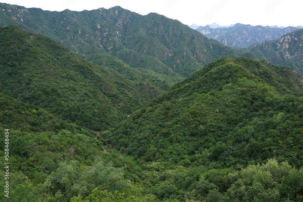 Beautiful mountain view from Great Wall of China, China Beautiful mountain view from Great Wall of China, China