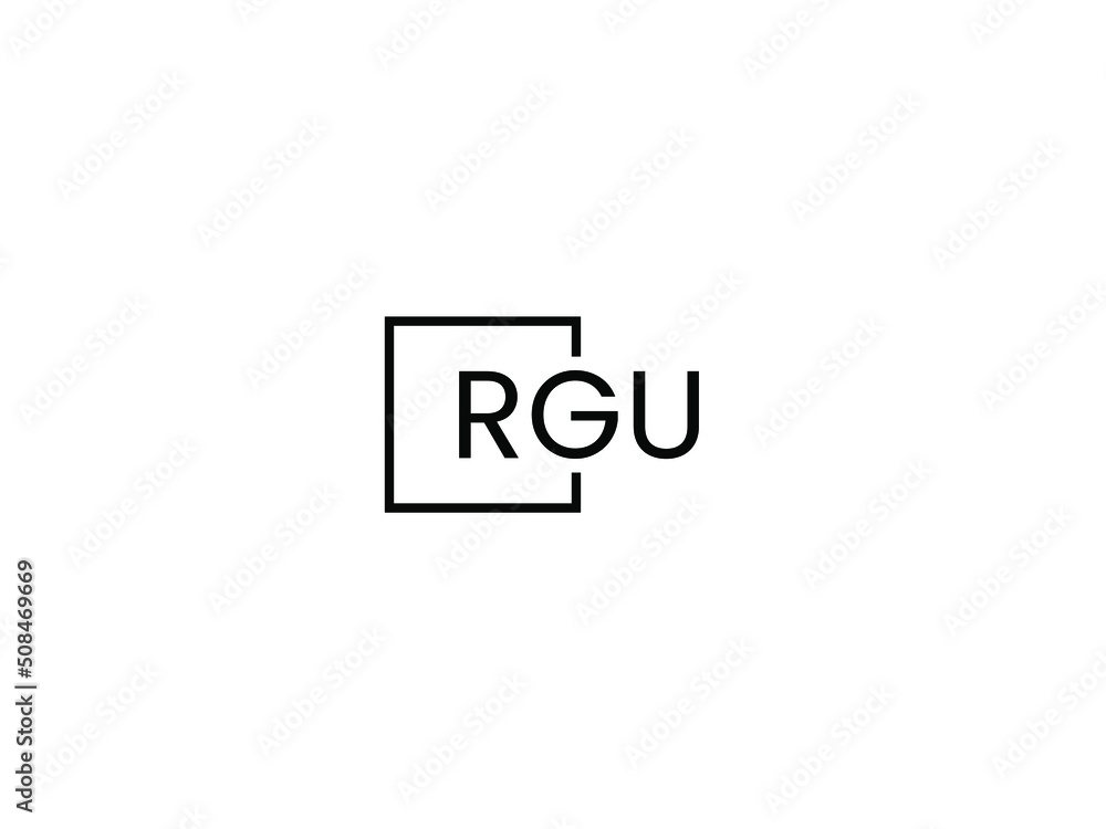 RGU Letter Initial Logo Design Vector Illustration RGU Letter Initial Logo Design Vector Illustration