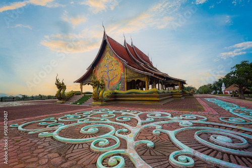 Ubon Ratchathani,Amazing Temple Sirindhorn Wararam Phuproud in Ubon Ratchathani Province at twilight time,Thailand © banjongseal324