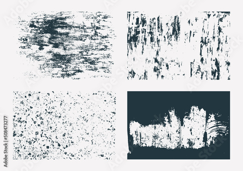 Set of monochrome abstract vector grunge textures.