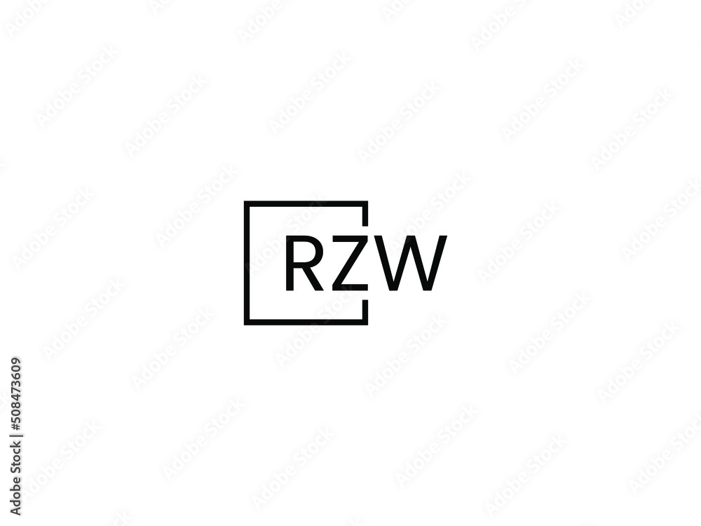 Fototapeta premium RZW letter initial logo design vector illustration