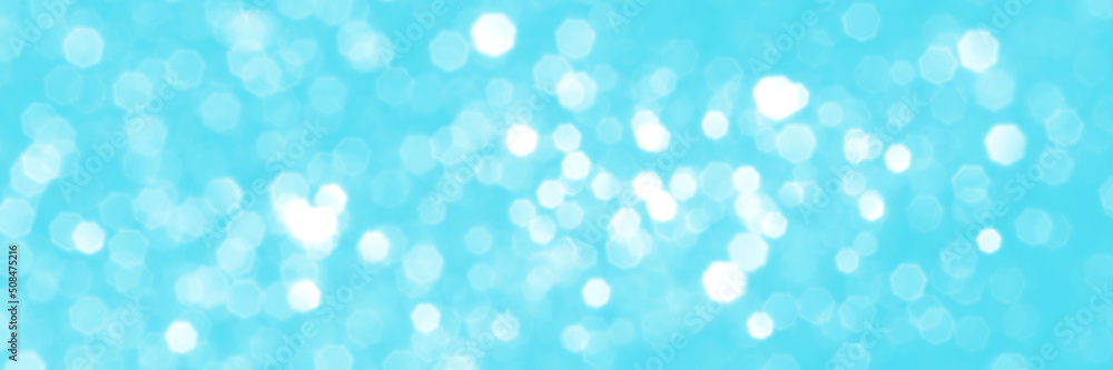 Bright blue sparkling glitter bokeh background, banner texture. Abstract defocused lights header. Wide screen wallpaper. Panoramic web banner with copy space for design Bright blue sparkling glitter bokeh background, banner texture. Abstract defocused lights header. Wide screen wallpaper. Panoramic web banner with copy space for design