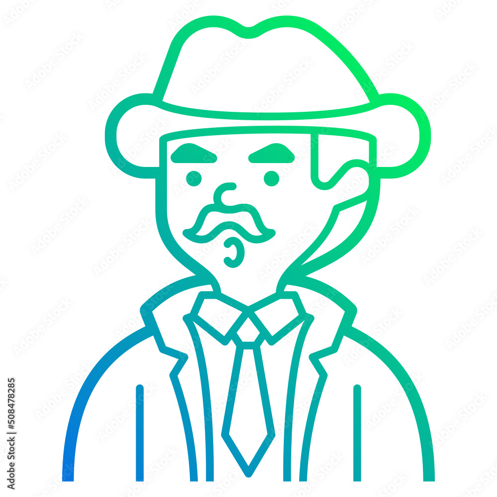 Obraz premium detective line icon