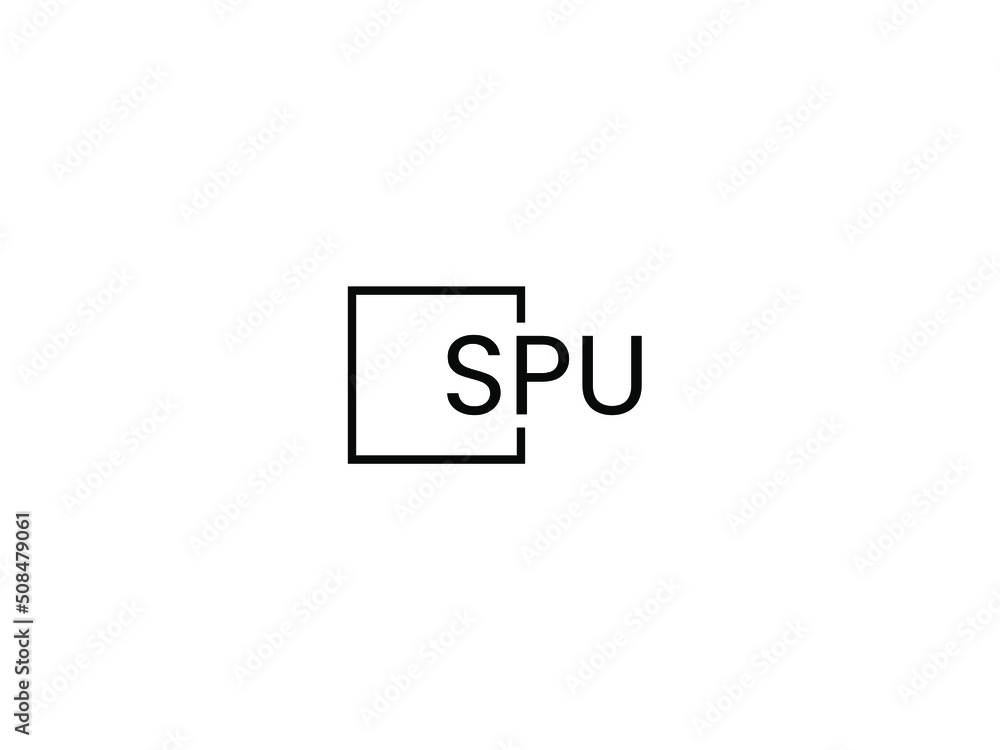 Fototapeta premium SPU letter initial logo design vector illustration