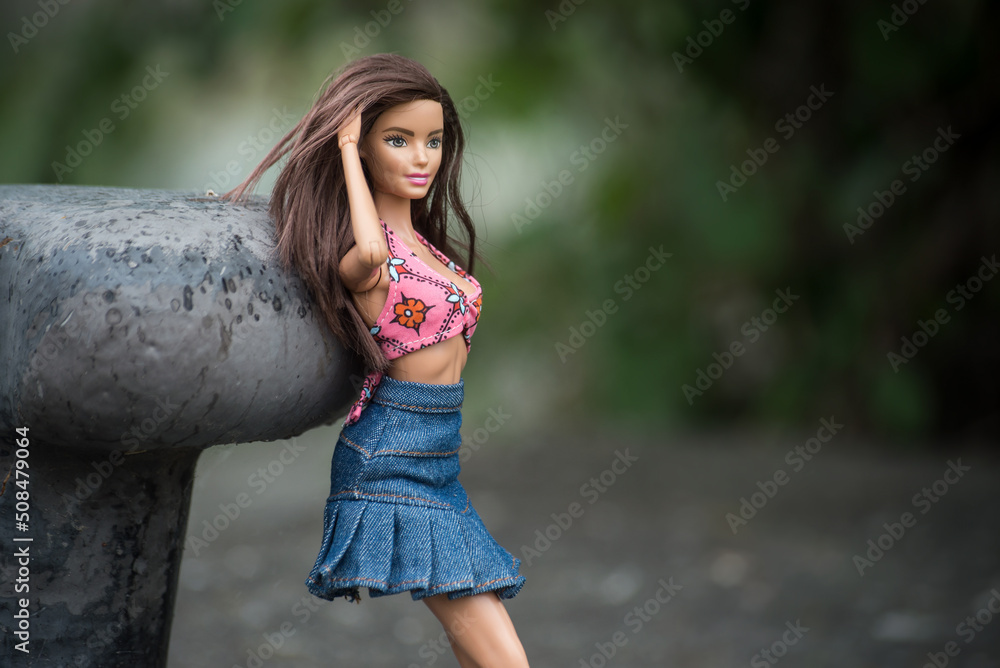 Mulhouse - France - 1 June 2022 - Portrait of brunette barbie doll
