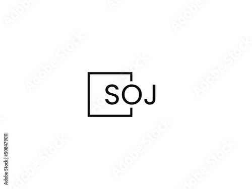 SOJ letter initial logo design vector illustration