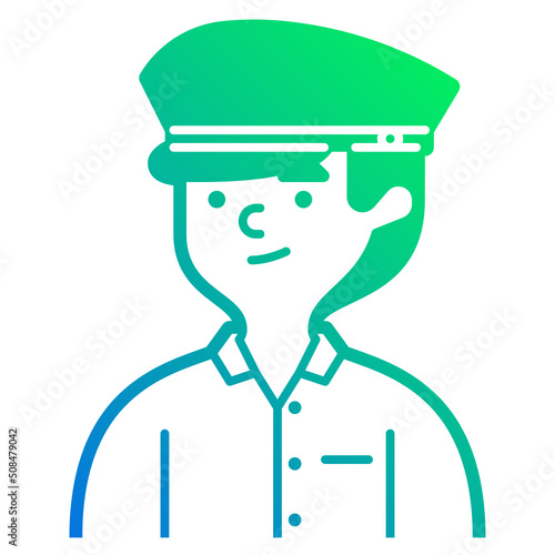 taxi driver line icon