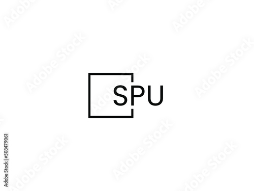 SPU letter initial logo design vector illustration