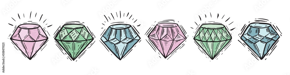 Crystal Hand drawn illustrations, vector.
Crystal Hand drawn illustrations, vector.