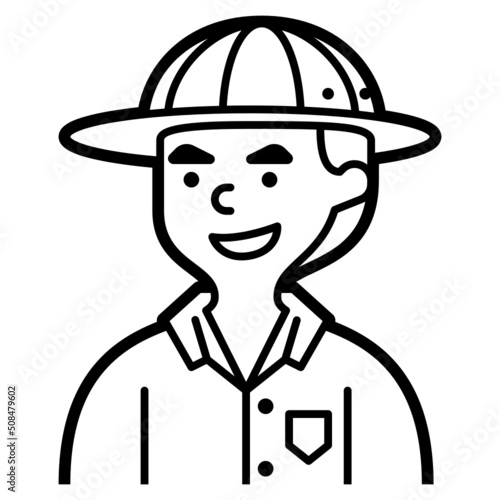 archaeologist line icon