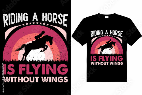 Riding a horse flying without wings t-shirt design vector