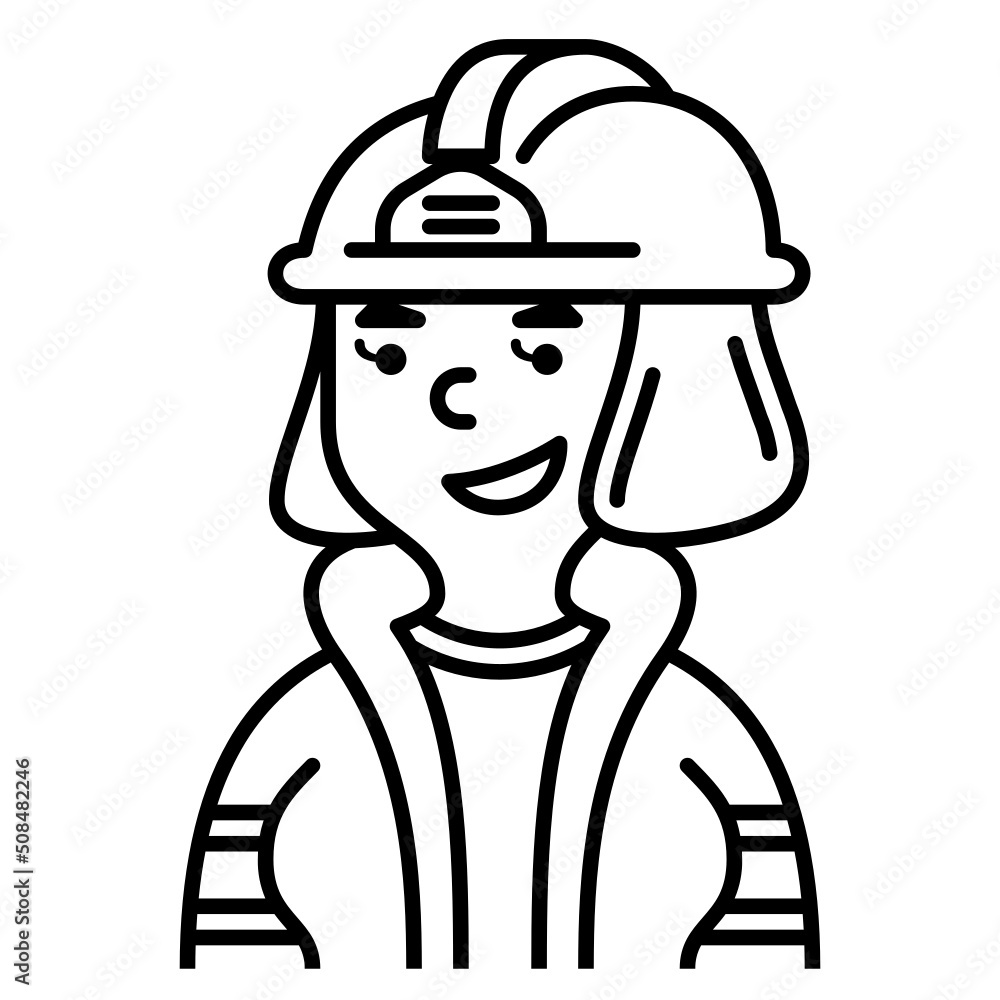 firefighter line icon firefighter line icon