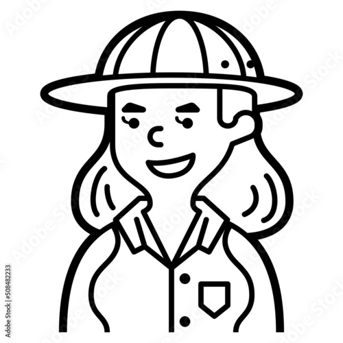 archaeologist line icon