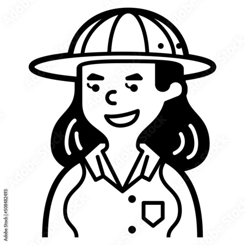archaeologist line icon