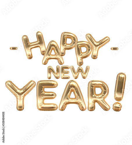Happy New Year  Golden Balloon Banner
