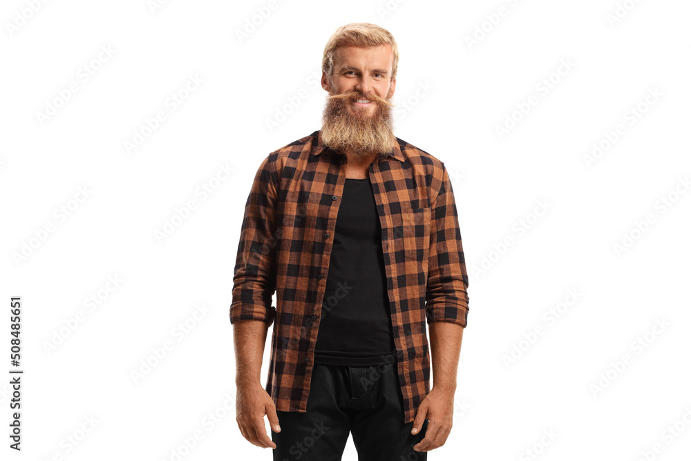 Guy with beard and mustache wearing casual clothing Guy with beard and mustache wearing casual clothing