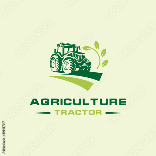 Tractor Farm Agriculture Logo Design Vector Illustration