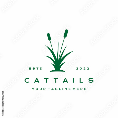 Wallpaper Mural Cattail grass logo design vector illustration