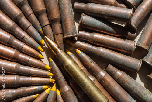 Various ammunition for machine guns and rifles from the war in Ukraine