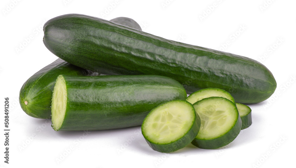 Cucumber slice isolated on white background close up Cucumber slice isolated on white background close up