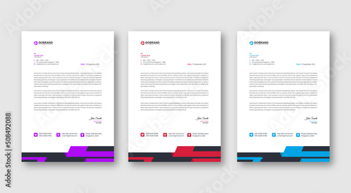 Modern Creative & Clean business style letterhead design template 