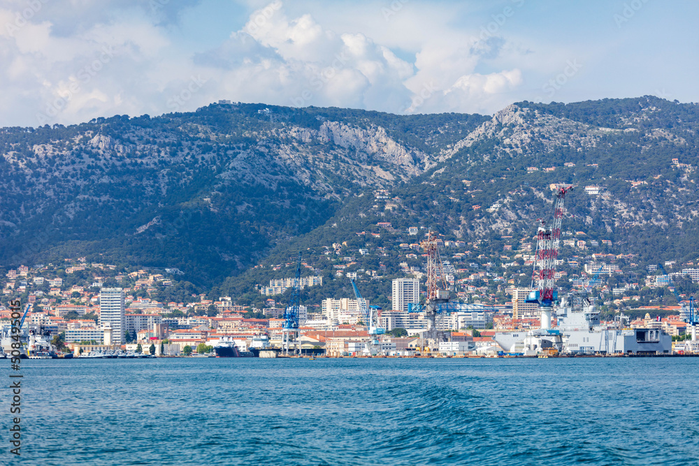 Plan panoramique de la rade de Toulon