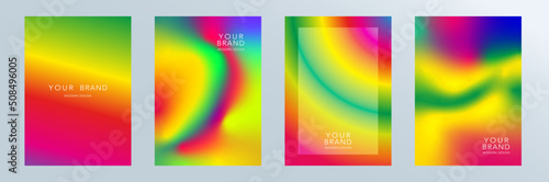 Modern frame cover design set. Fluid gradient abstract background. Colorful vector banners, minimalist posters,  liquid rainbow color wallpaper design for social media, idol poster