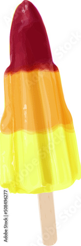 Rocket ice lolly vector illustration isolated on white background