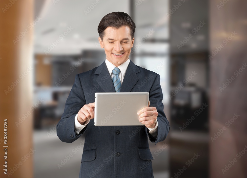 Style business man as a successful with documents in the office Style business man as a successful with documents in the office