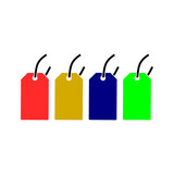 Set of 4 color product retail shopping price tags