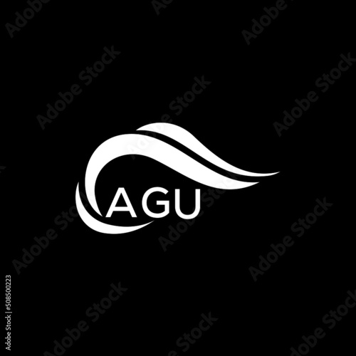 AGU Unique and best letter logo vector design on black background. AAA creative initials letter logo concept. AAA letter design. photo