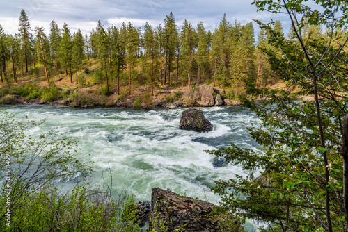 Devil's Toenail rapids on the 
Spokane River in Riverside State Park, Nine Mile Falls, Washington. photo