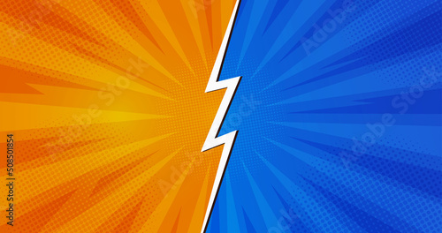 Fighting design style comic background. Vector illustration