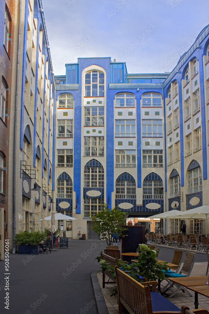 Hacke's Courtyards (Hackesche Hofe) - series of courtyards joined together to one large complex with multiple uses in Berlin, Germany	
