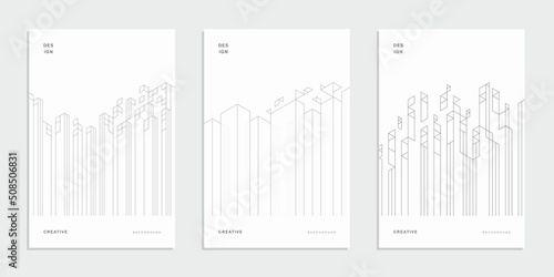 Abstract geometric technological company brochure. Vector business flyer.