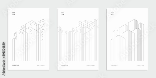 Abstract geometric technological company brochure. Vector business flyer.