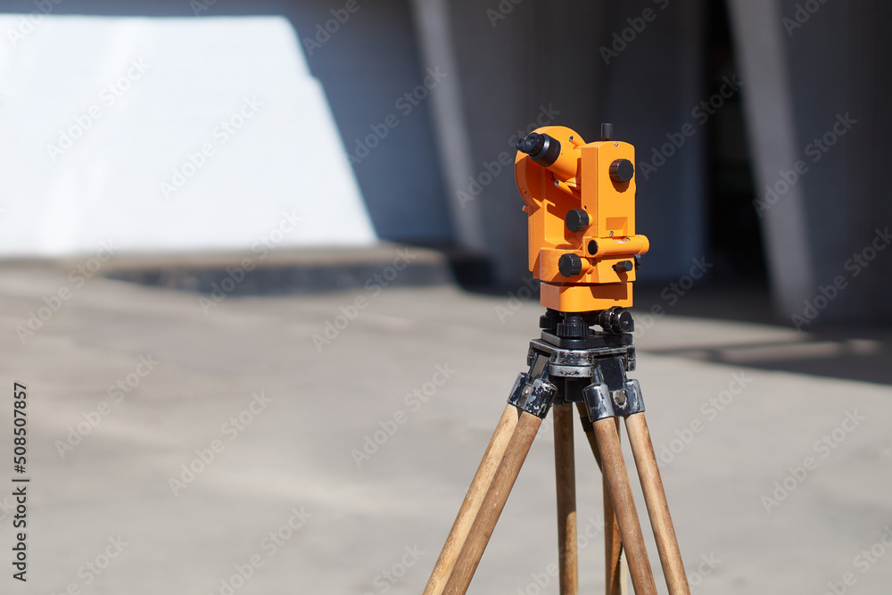 Theodolite a precision optical instrument for measuring angles between designated visible points on a construction site