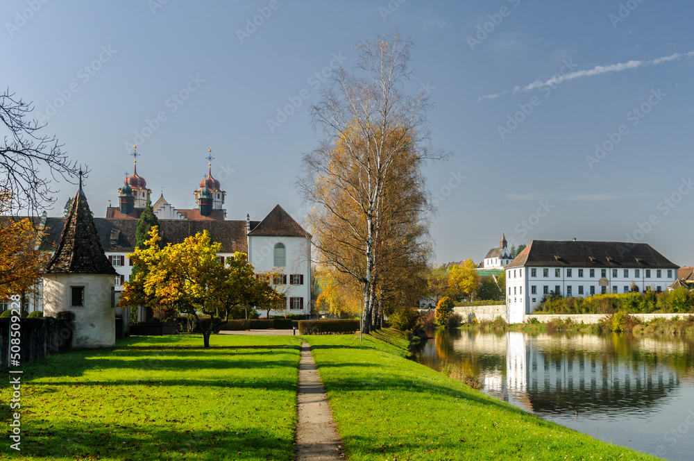 Rheinau Abbey on the River Rhine, Switzerland on October 21, 2012.