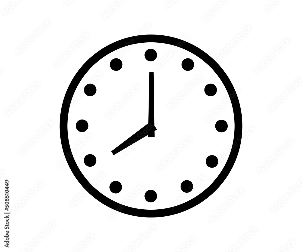 Time clock icon for web design. Simple watch illustration, isolated vector for apps Time clock icon for web design. Simple watch illustration, isolated vector for apps