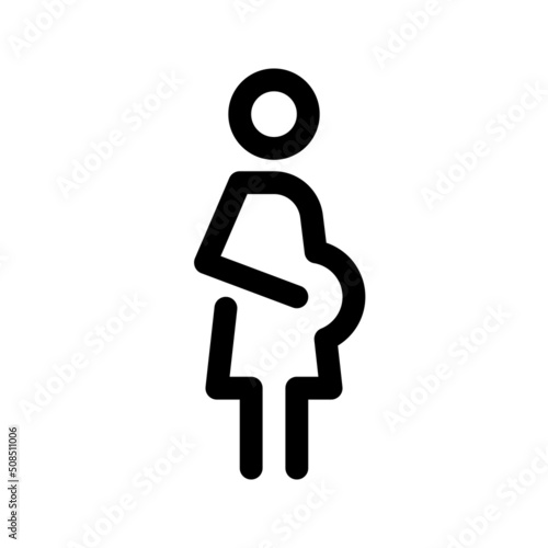 Pregnant woman outline icon. Editable stroke. Vector graphics