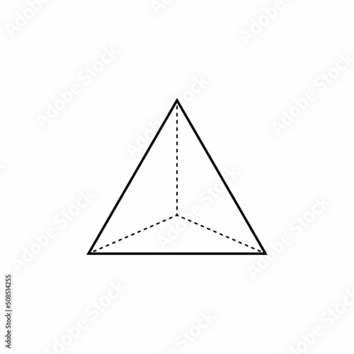 tetrahedron or triangular pyramid shape.vector illustration isolated on white background photo