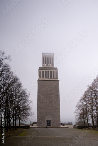 Old tower in the fog