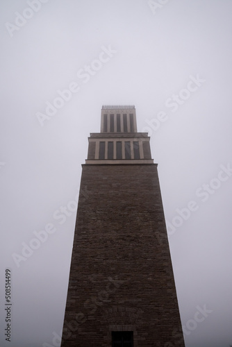 Old tower in the fog