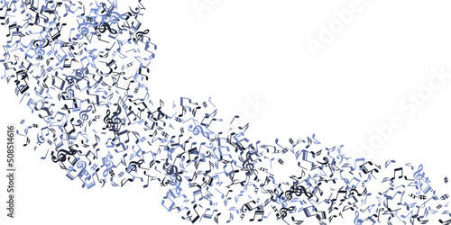 Musical note icons vector backdrop. Song notation