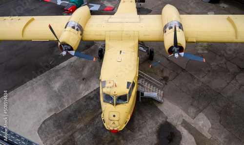 Old yellow plane