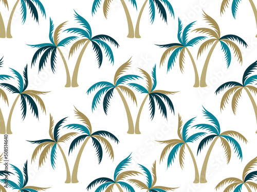 Palm tree minimal seamless pattern vector design.