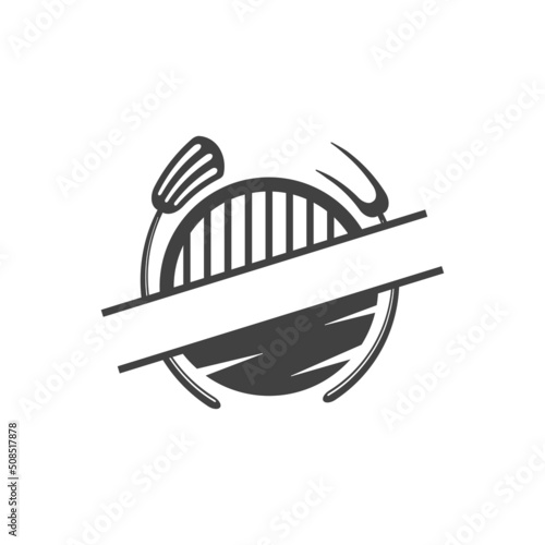 grill logo icon design template vector