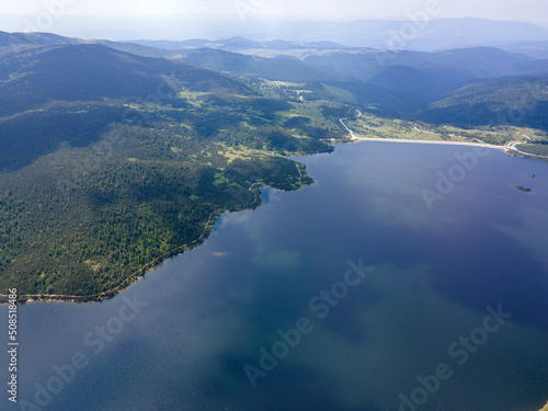 Aerial view of Rila mountain near Belmeken Dam, Bulgaria