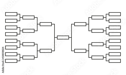 Templates of vector tournament brackets for 32 teams. Blank bracket template. Vector illustration